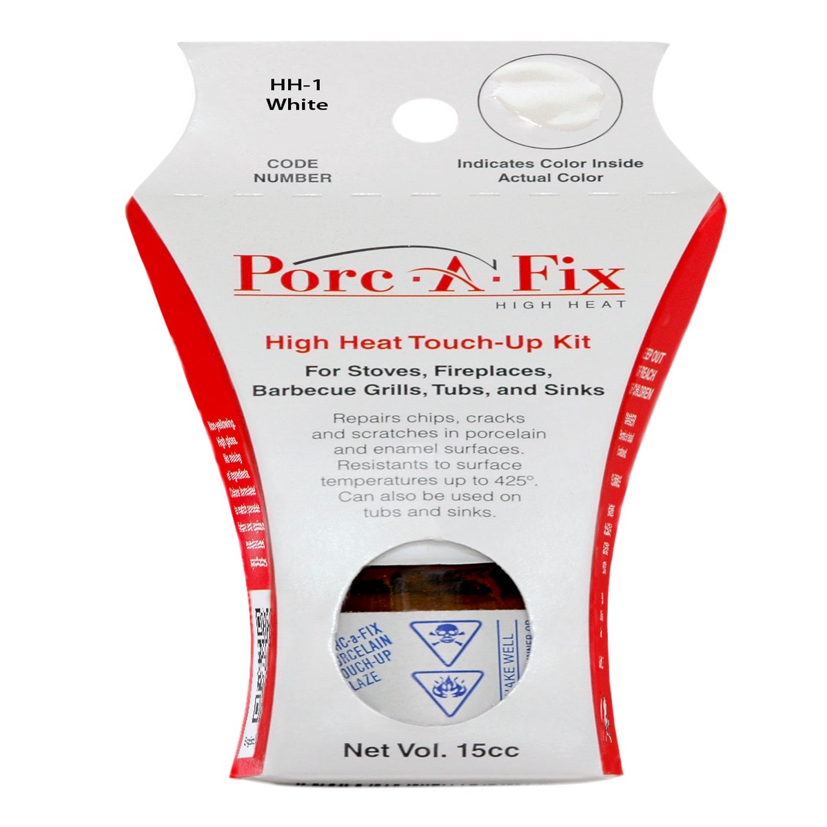 HH-1 Porc-A-Fix High Heat Touch Up Repair Glaze - White