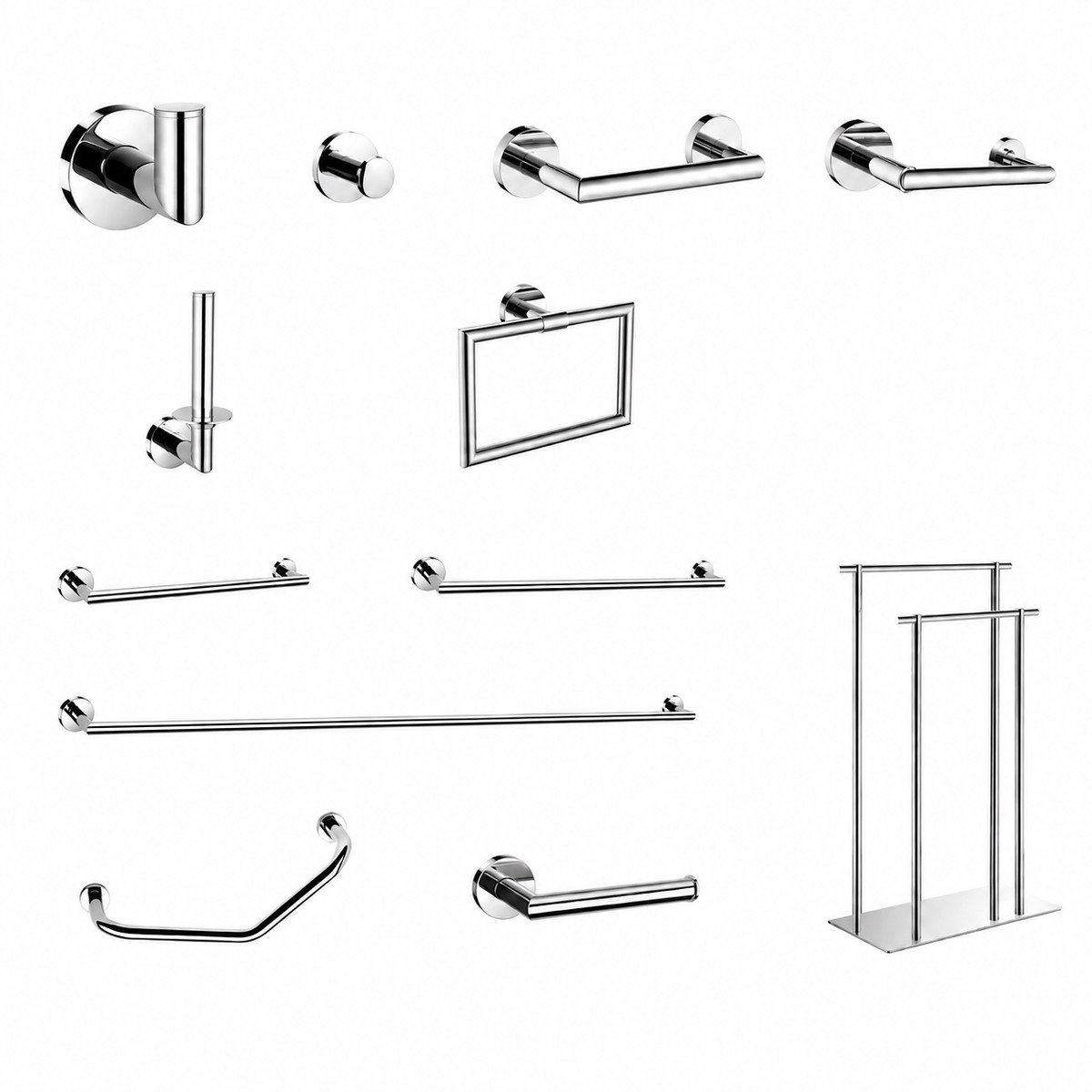 Munich Bathroom Accesories Set - Wall MountPolished Chorme