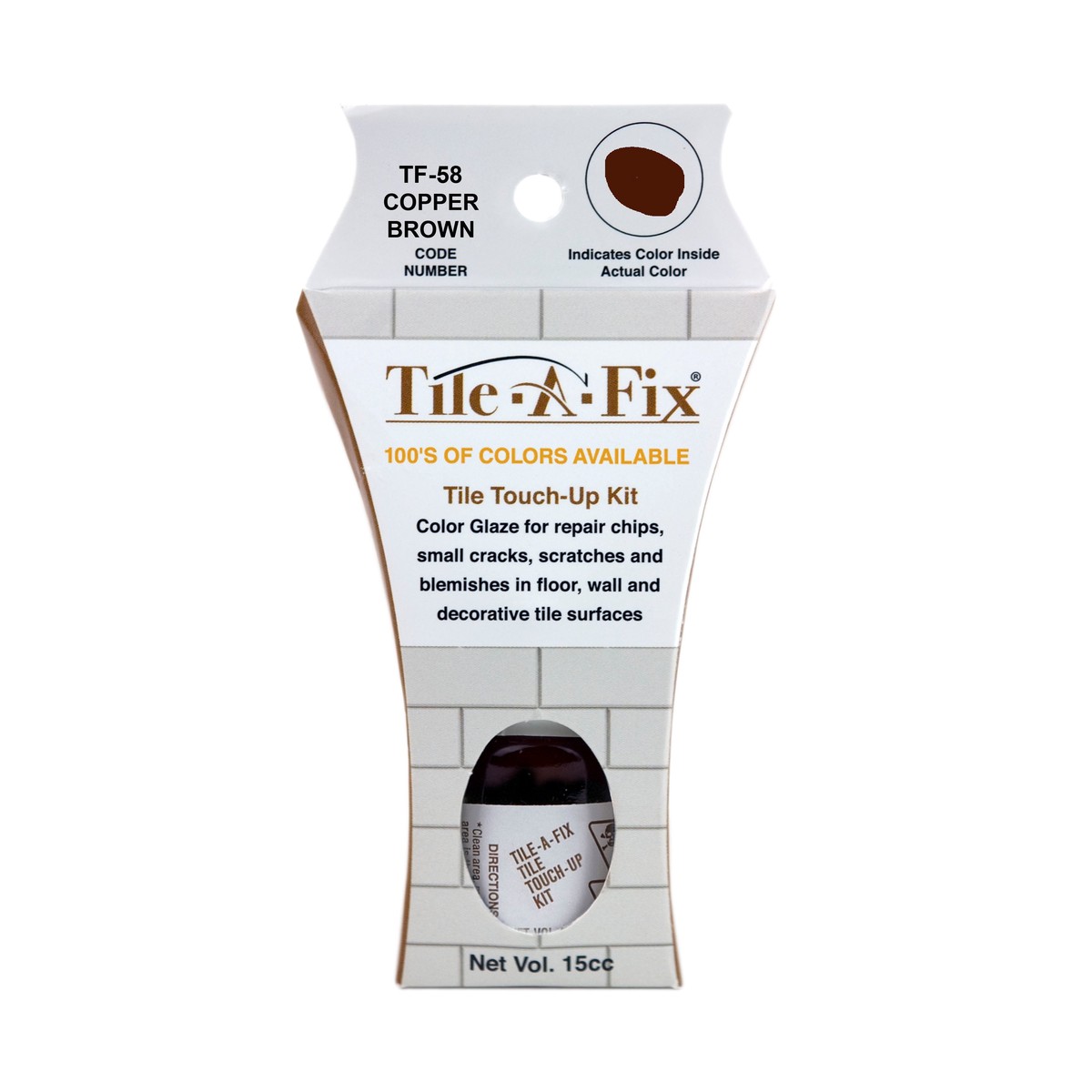 TF-58 Tile-A-Fix Touch Up Repair Glaze - Copper Brown