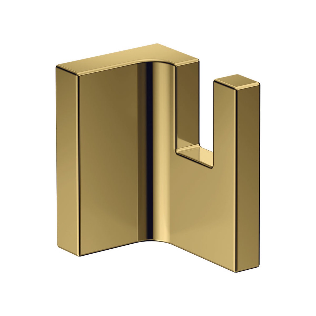 Universal Rectangular Single Hook - Wall Mount - 3 BrassPolished Gold