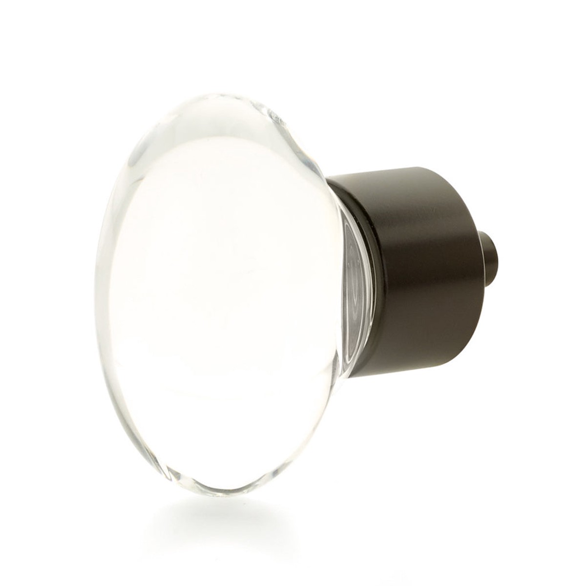City Lights Oval Cabinet Knob - Cabinet Mount - 2 BrassGlassOil Rubbed Bronze