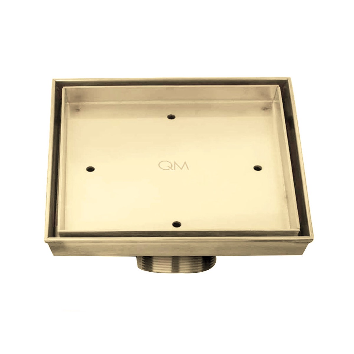 Delmar Mist (Tile-In) Center Square Shower Drain - Floor Mount - 6 Stainless SteelGold
