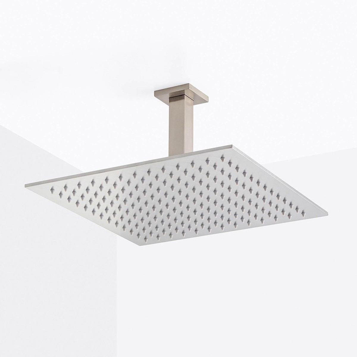 Devon Complete Square Shower Head - Ceiling Mount - 12 BrassBrushed Nickel
