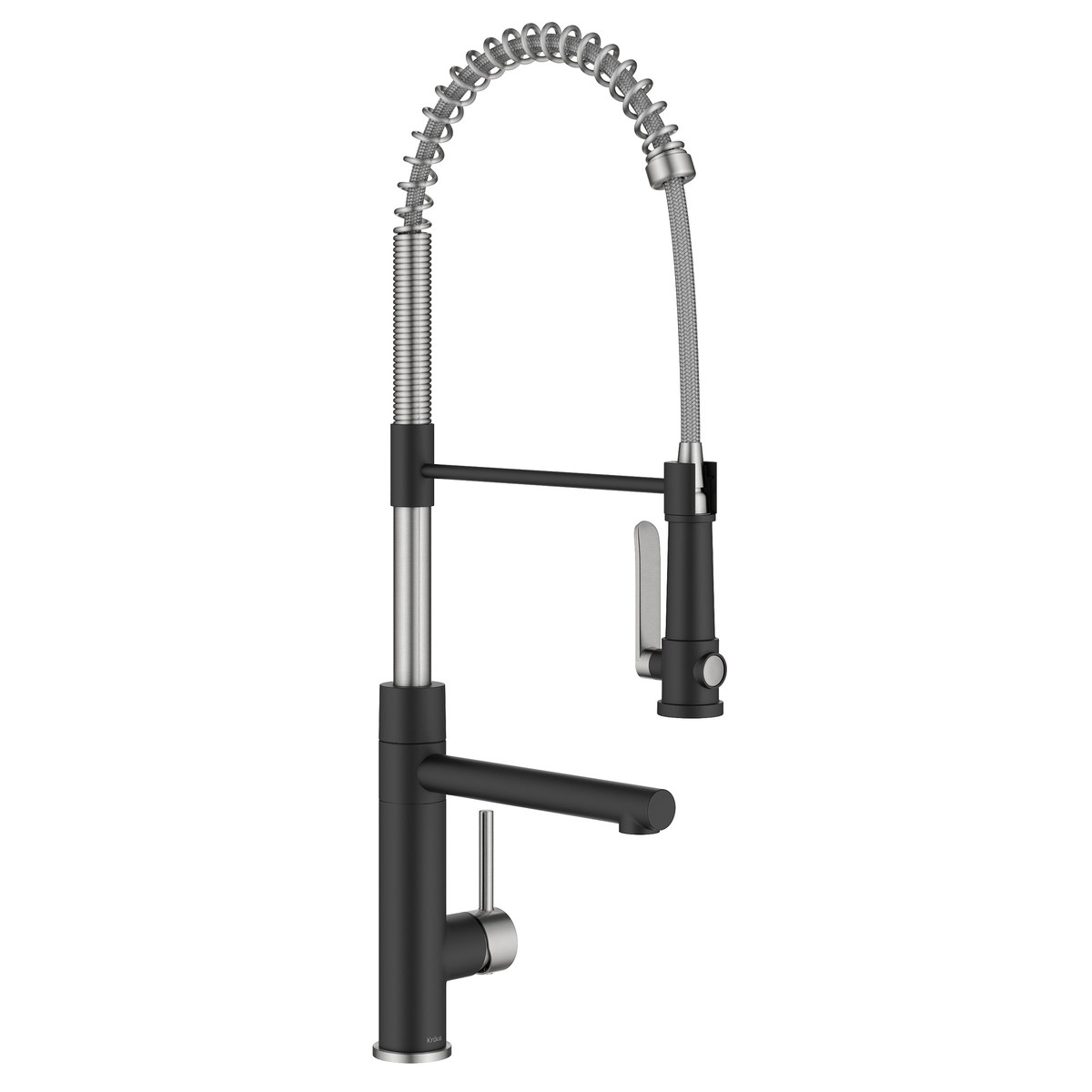 KRAUS Artec Pro 2-Function Single Handle Pull Down Kitchen Faucet in Spot-Free Stainless Steel Matte Black