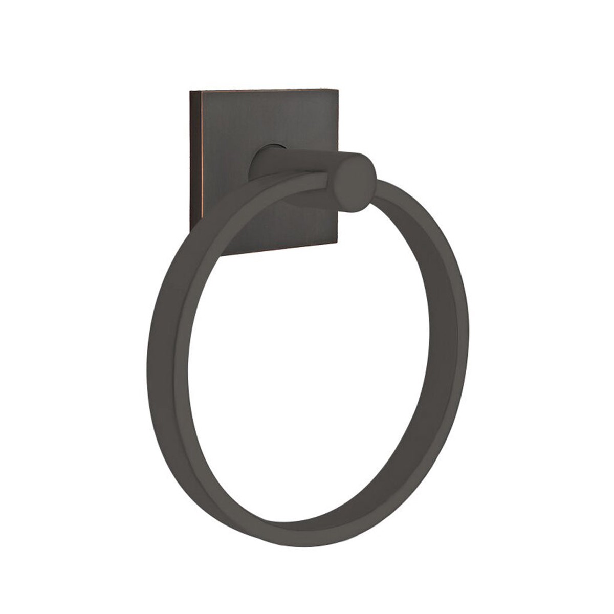 Modern Square Towel Ring - Wall Mount - 6 BrassOil Rubbed Bronze