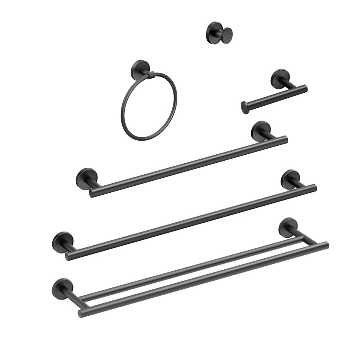 Sky Bathroom Accessories Set - Wall Mount - BrassMatt Black