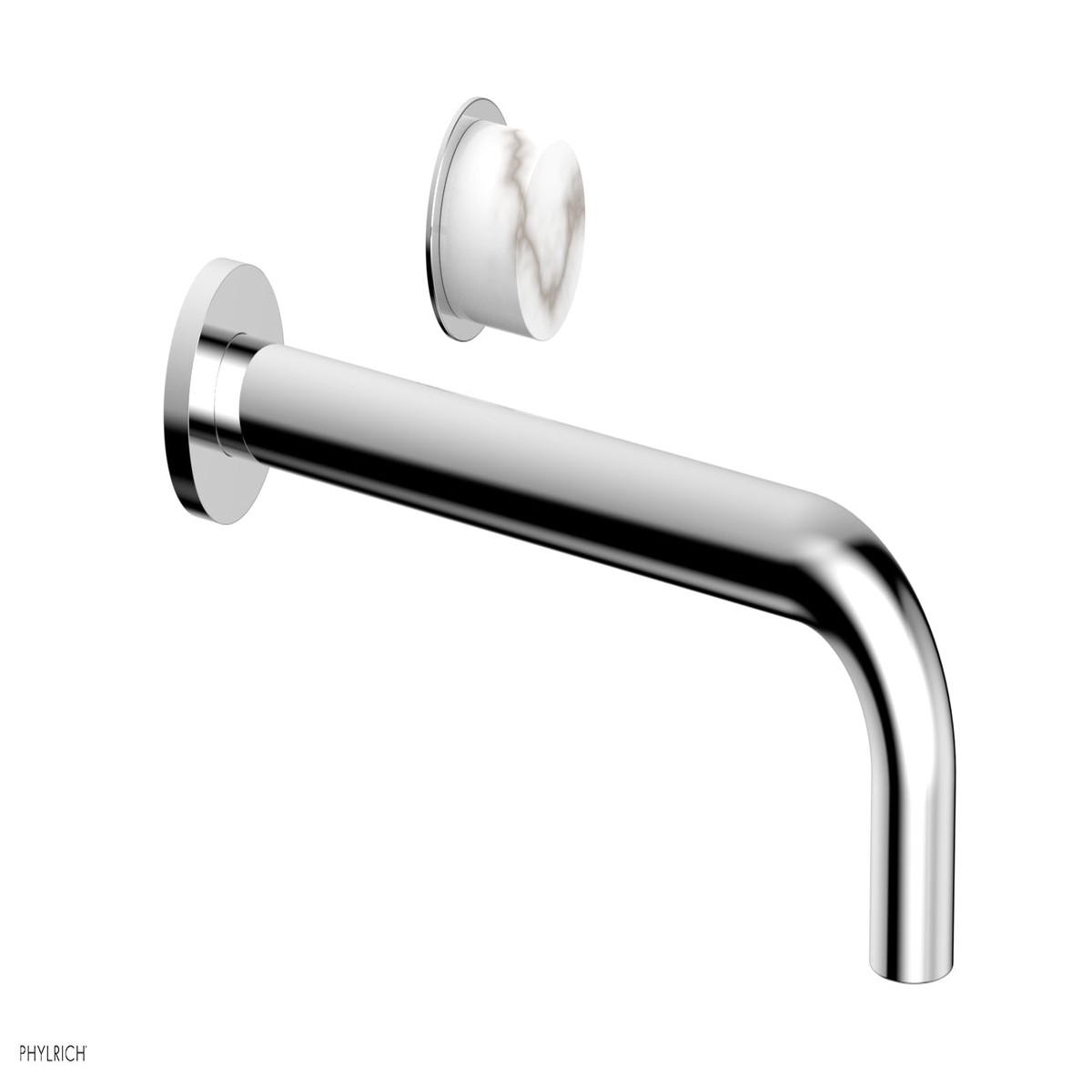 Basic II 10 Single Handle Wall Lavatory Set - White Marble Handle 230-17-10