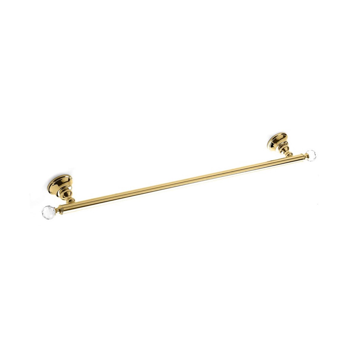 Bella Crown Swarovski Single Towel Bar - Wall Mount - 24 BrassPolished Gold