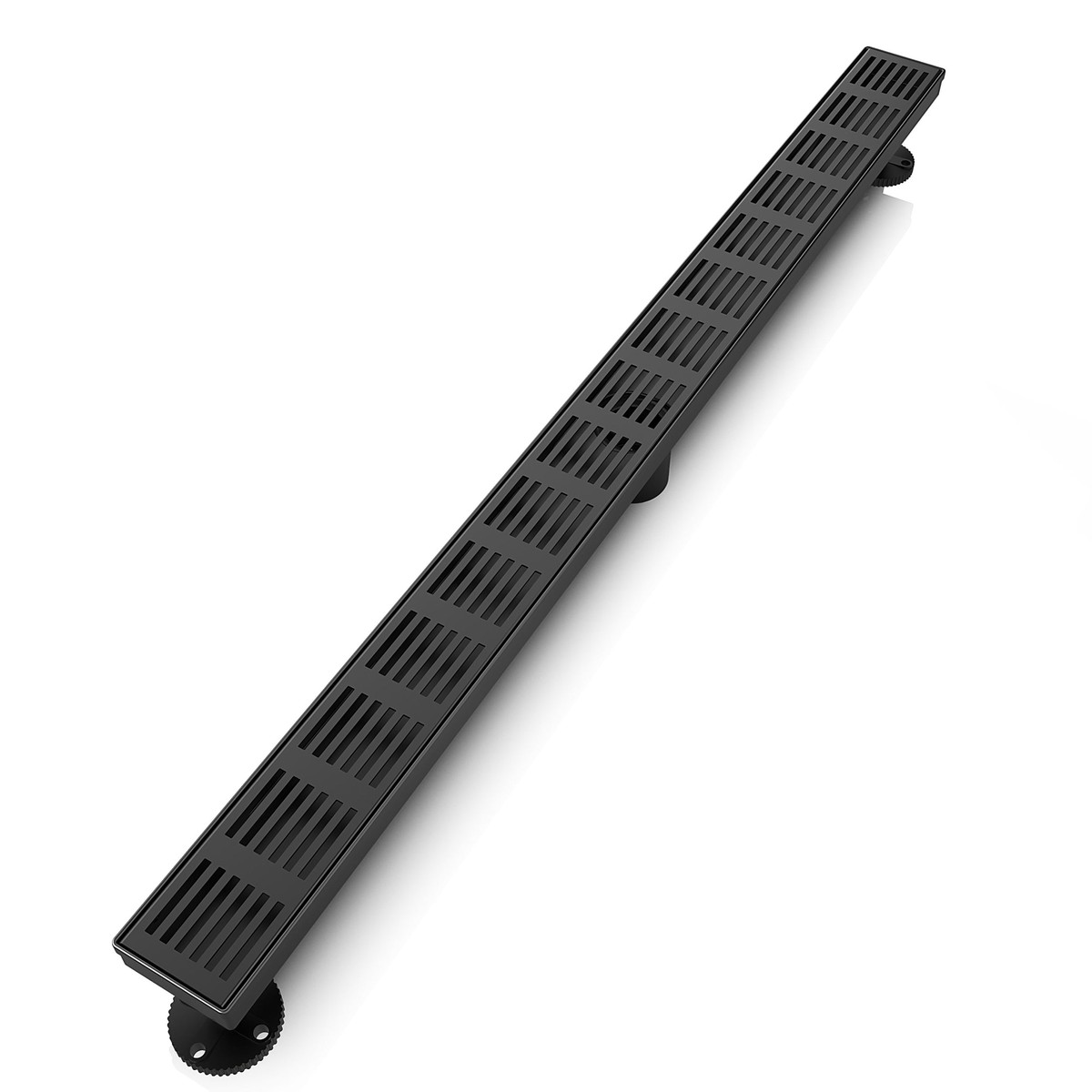 WEBANG 36 Inch Fence Pattern Linear Shower Drain With Accessories Matte Black