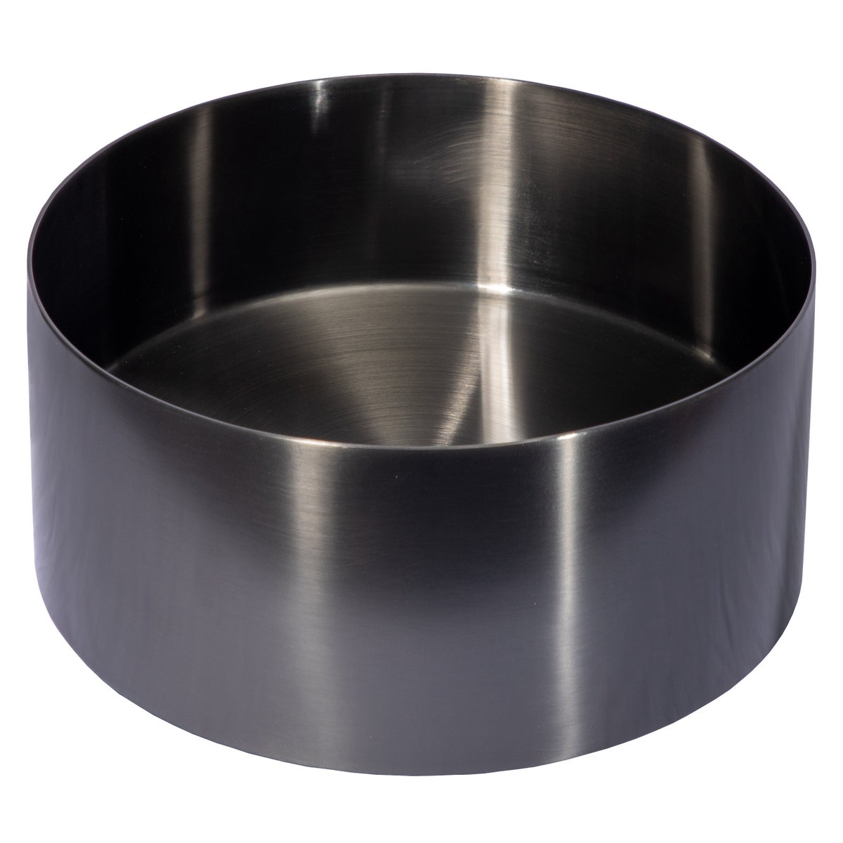15 Round Stainless Steel Bathroom Vessel Sink with Drain in Black