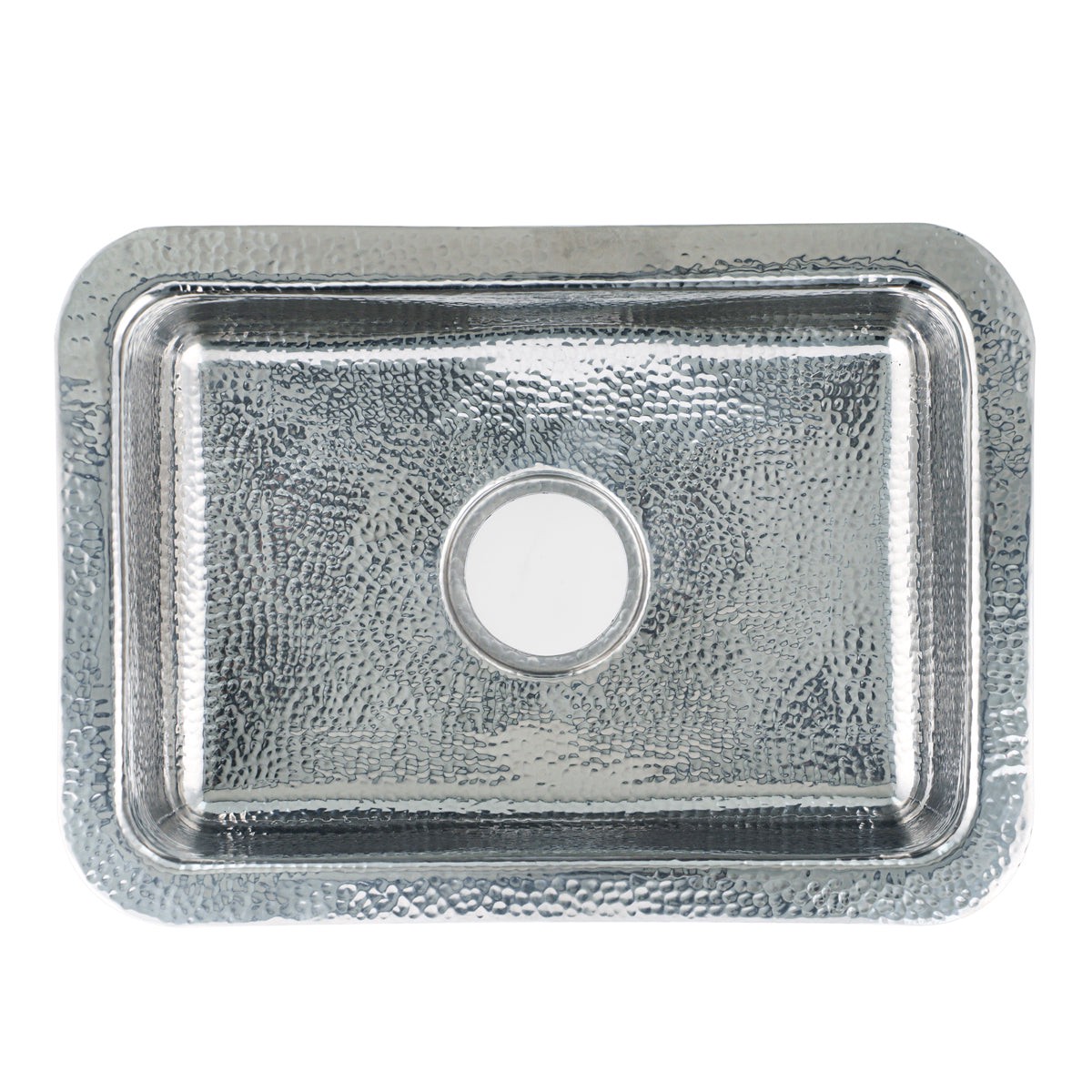 20 Hand-Hammered Stainless Steel Dual Mount Bar Sink