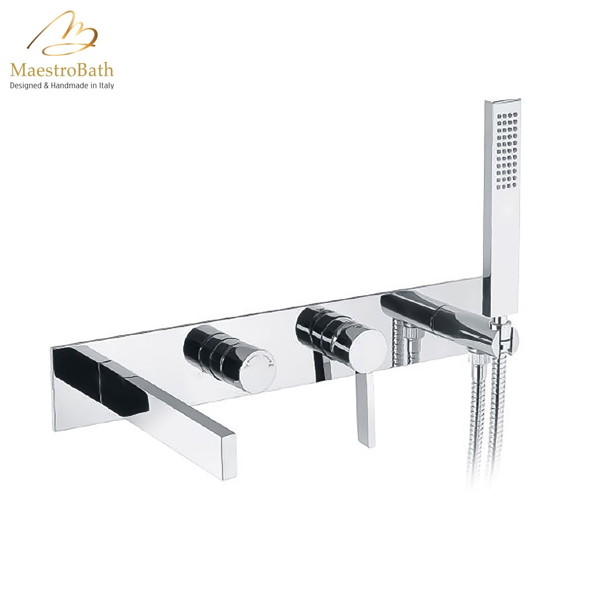 Caso Wall-mount Bathtub Filler Polished Chrome