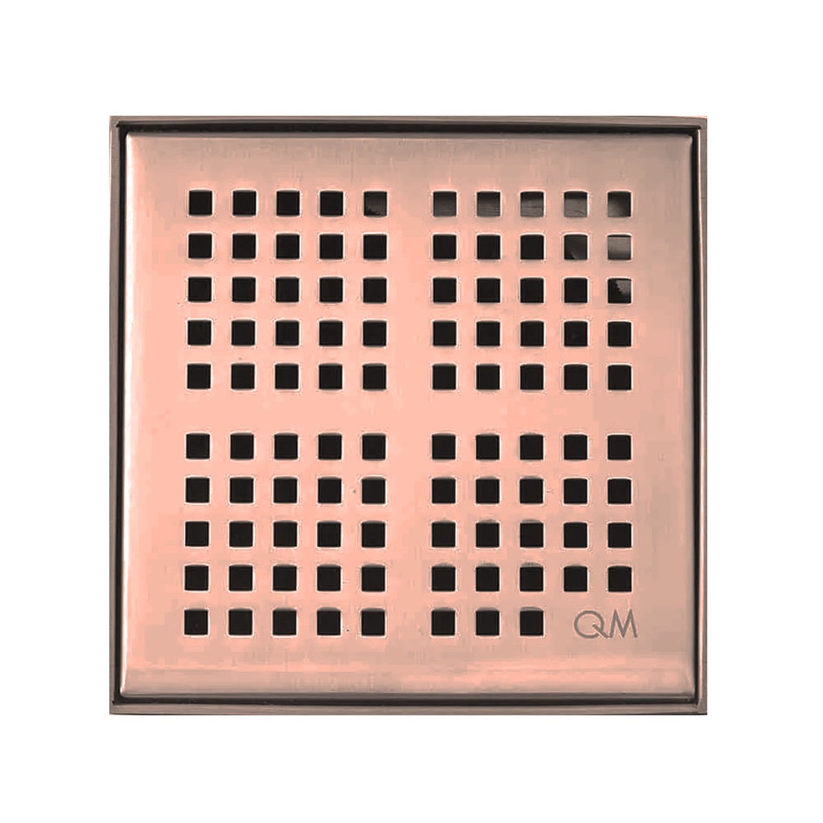 Delmar Kai Center Square Shower Drain - Floor Mount - 4 Stainless SteelBronze
