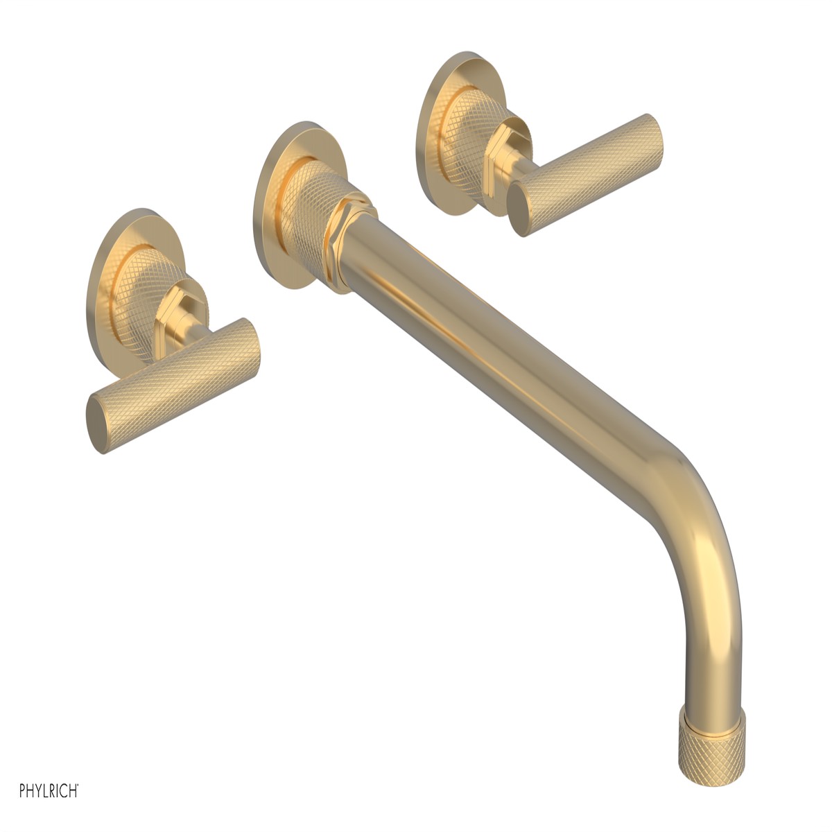DUSTRIE Wall Lavatory Set - 12 Spout - Lever Handle - Knurled 371-12-12