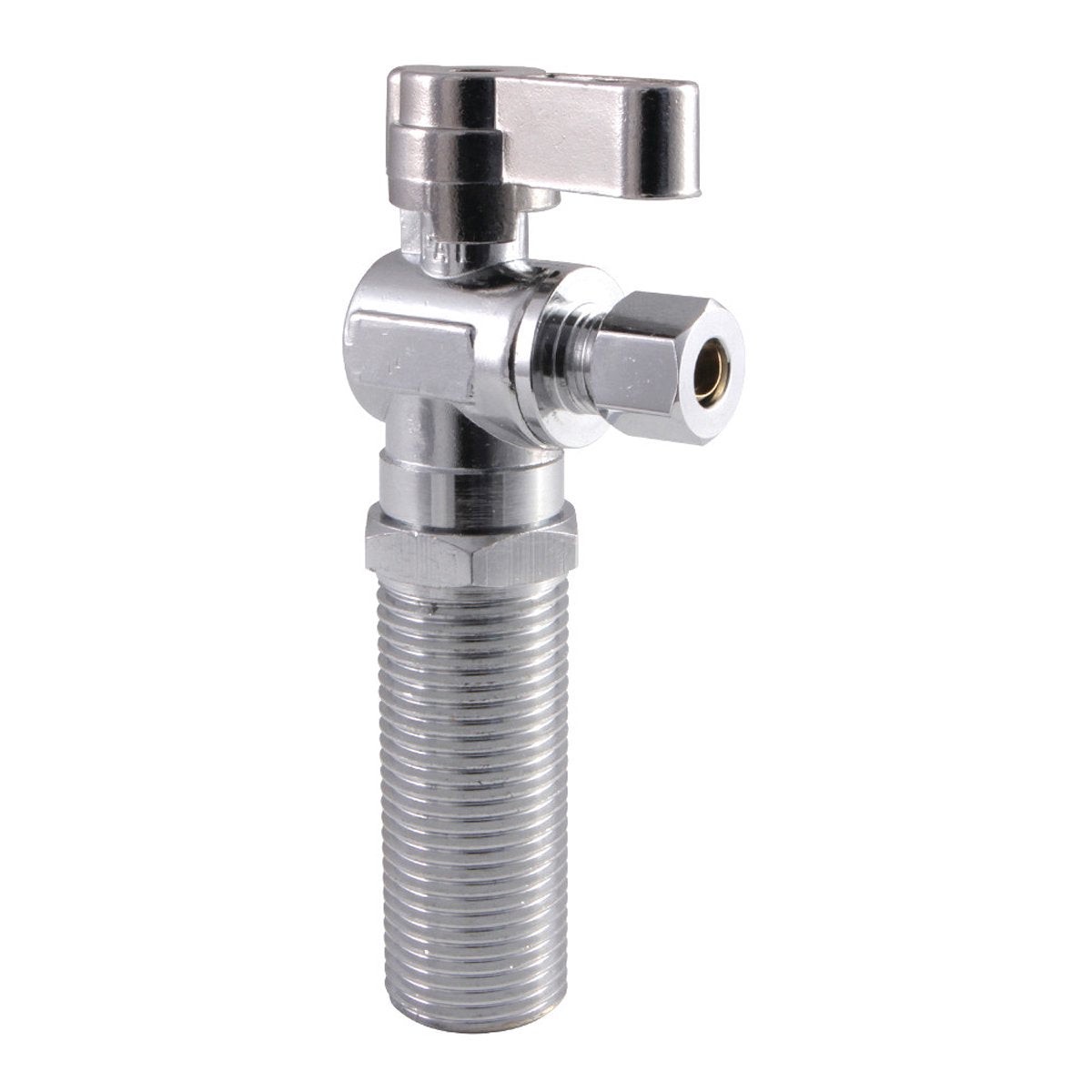 Kingston Brass 12 MIP x 14 OD Comp Angle Shut Off Valve in Polished Chrome