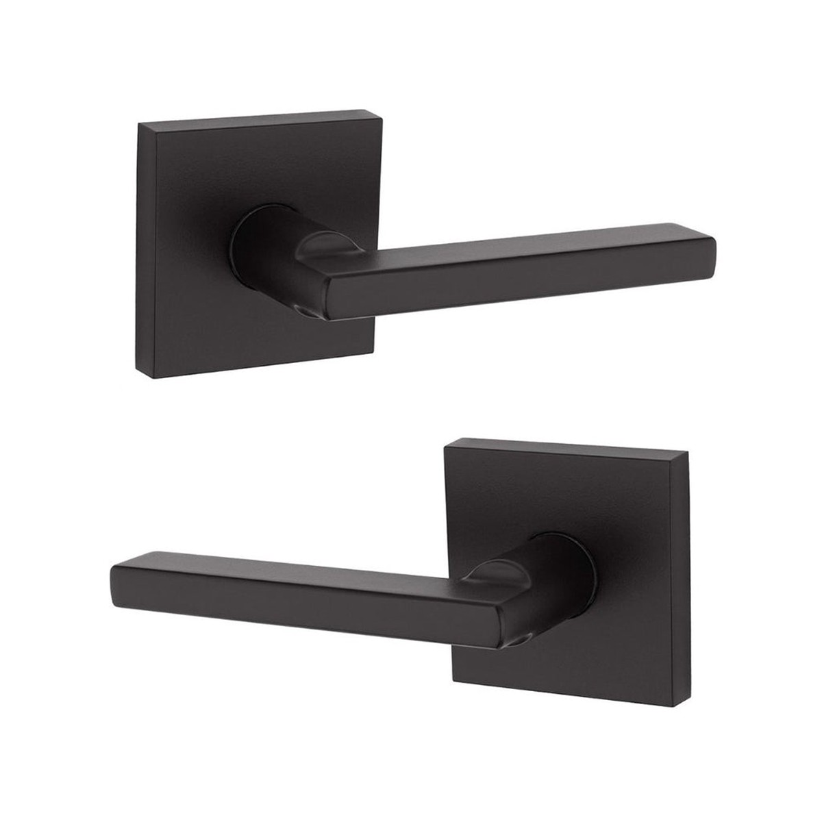 Princeton Square Passage Door Leverset - Single Hole - 4 ZincMatt Black