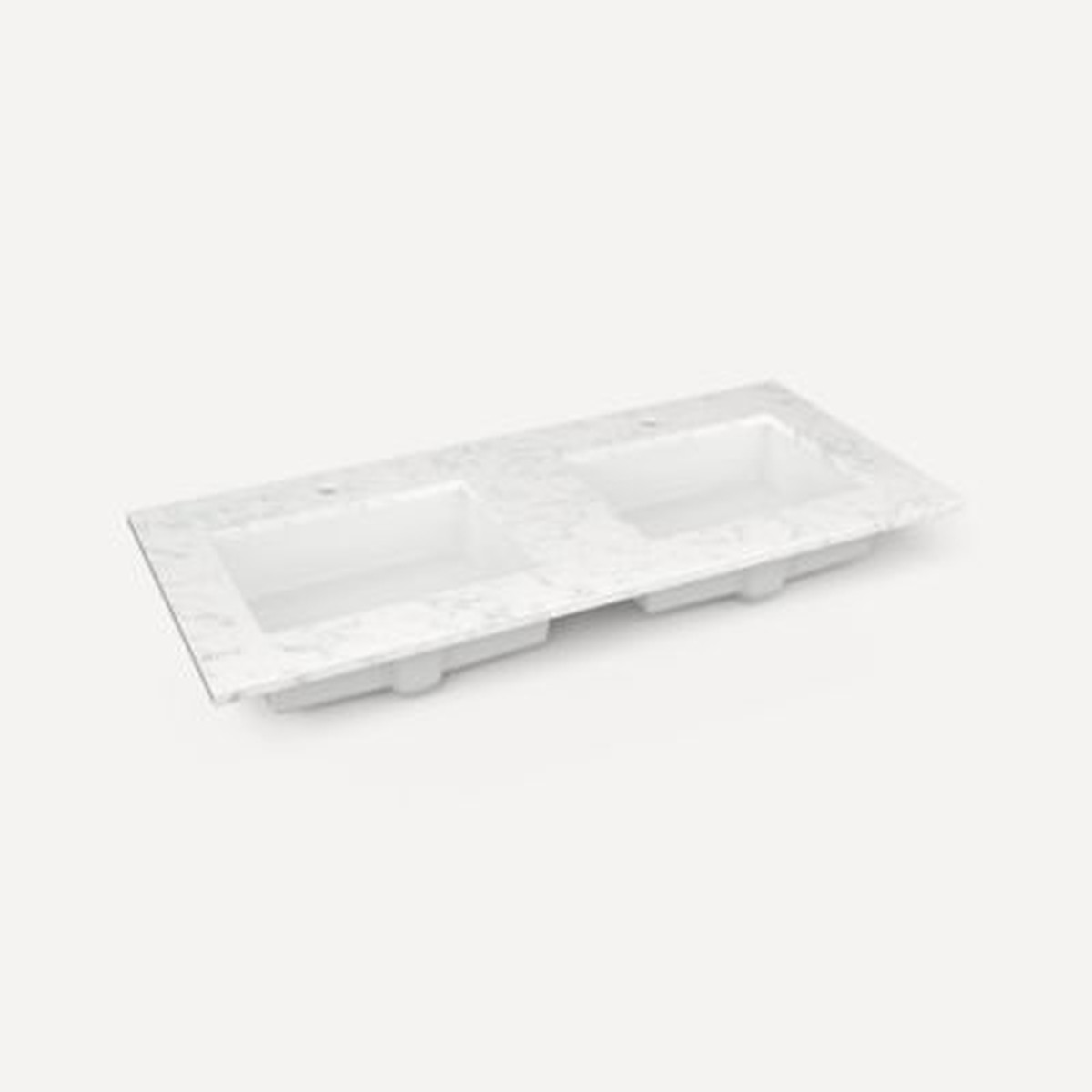 Robern TF49UDO90 Engineered Stone Top Quartz Stone Vanity Top 49 x 34 x 22 Double Undercounter Sink Single Hole