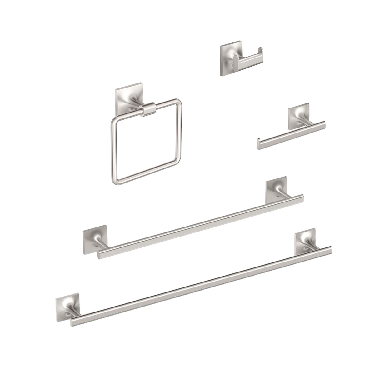 Waterline Bathroom Accessories Set - Wall Mount - BrassSatin Nickel