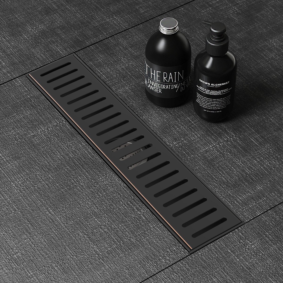 WEBANG 12 Inch Capsule Pattern Linear Shower Drain With Accessories Oil Rubbed Bronze