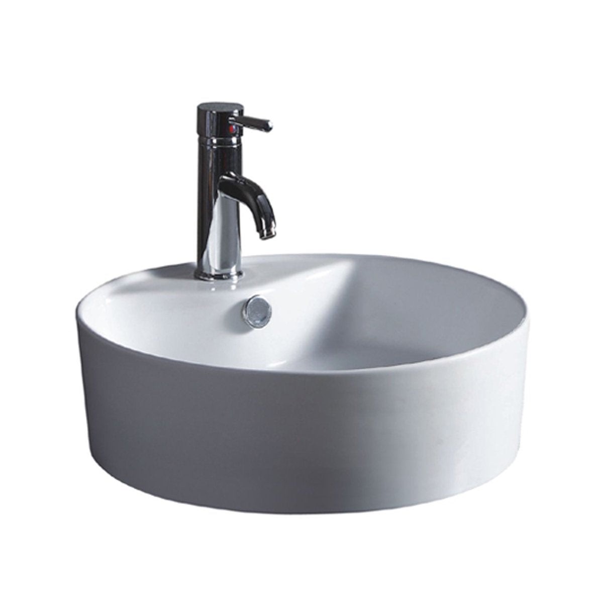 Wells Sinkware 18-Inch Round Vitreous Ceramic Vessel Bathroom Sink in White