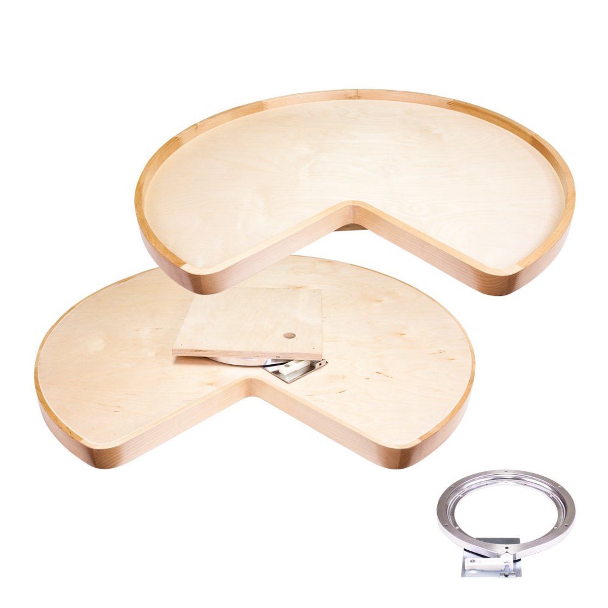 32 Kidney Lazy Susan With Pre-Installed 10 Cast Aluminum Swivel