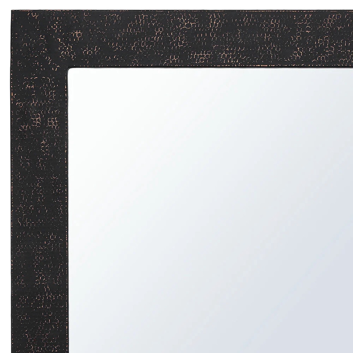 36 Black Glaze Hand Hammered Rectangle Copper Mirror