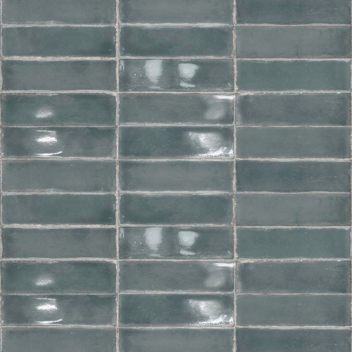 Atlantique Bleu Wall Tile - Wall Mount - 94 x 27 White BodyGloss Dark Ocean