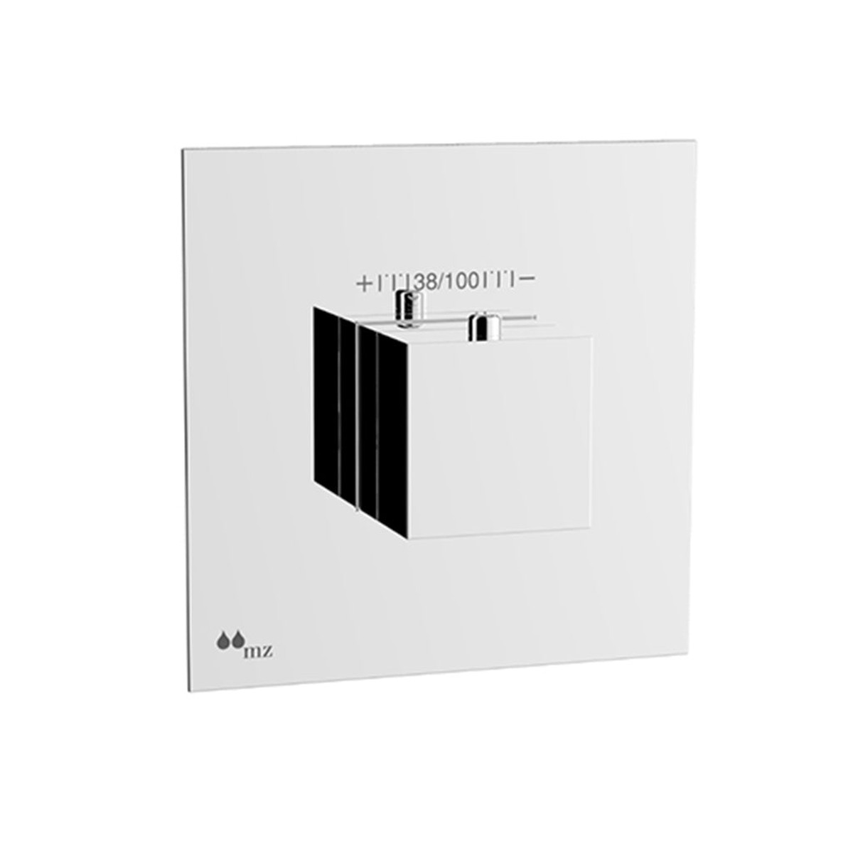 Cubic Thermostatic Shower Mixer - Built-In - 6 BrassPolished Chrome