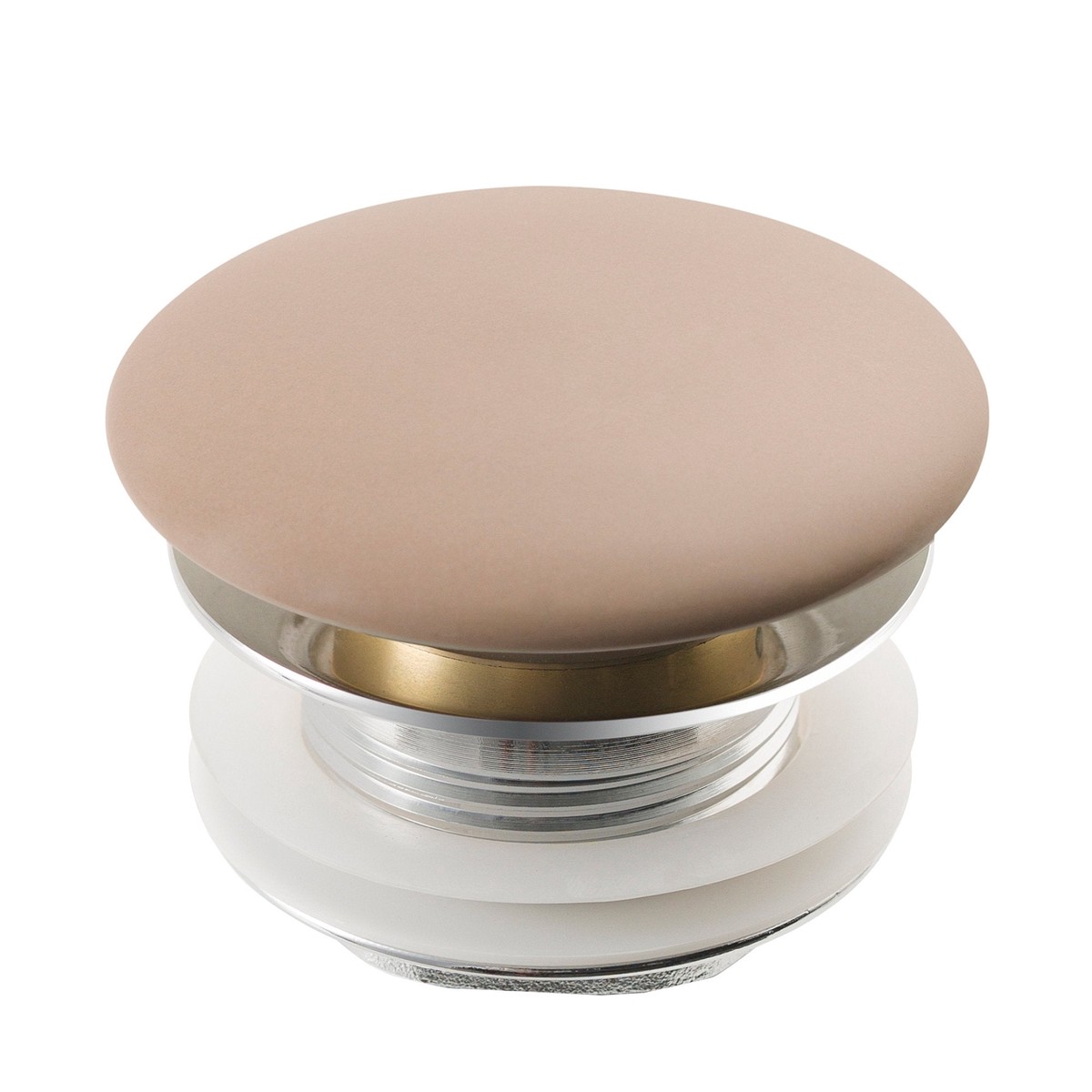 KRAUS Pop-Up Drain with Porcelain Ceramic Top for Bathroom Sink without Overflow Gloss Beige