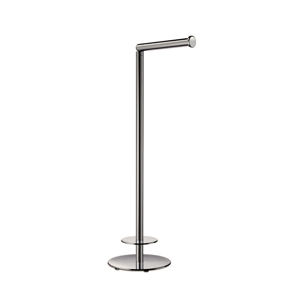 Universal Round Spare And Toilet Paper Holder - Free Standing - 19 BrassBrushed Nickel
