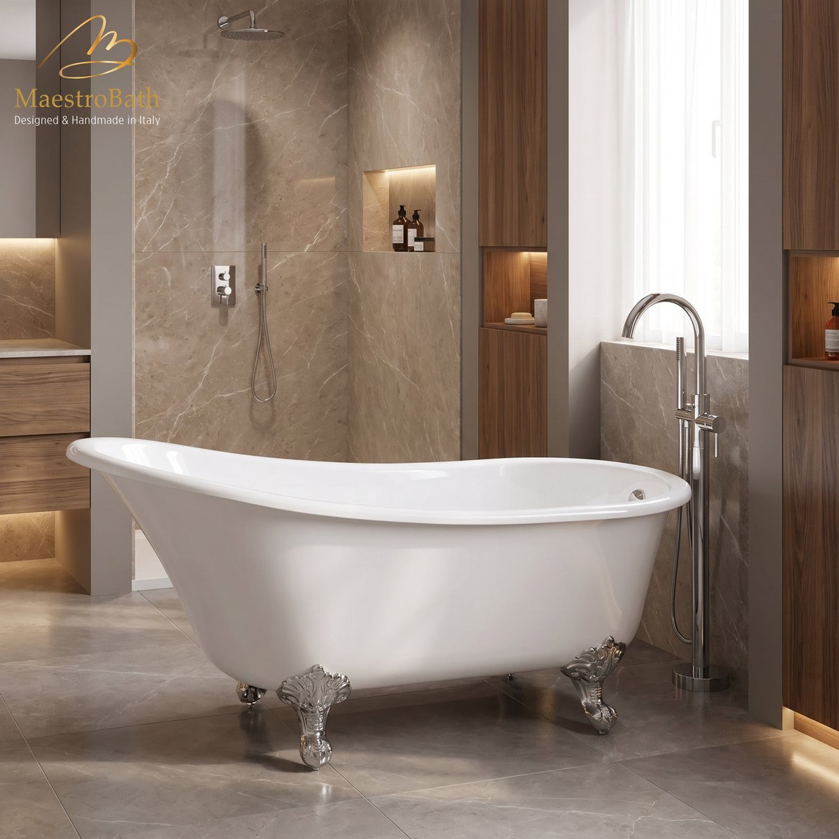Freestanding Clawfoot Bathtub White