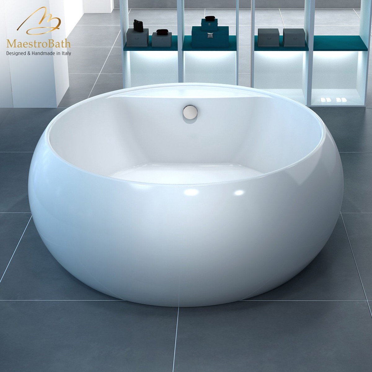 Isabella Modern Round Bathtub White