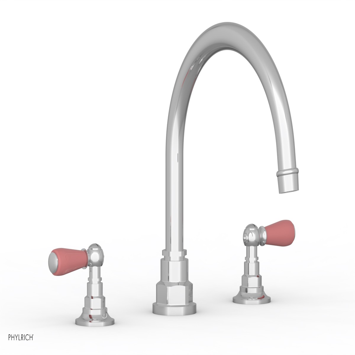 JAMESTOWN - Deck Tub Set - Lever Handles with Pink Accents 165-41