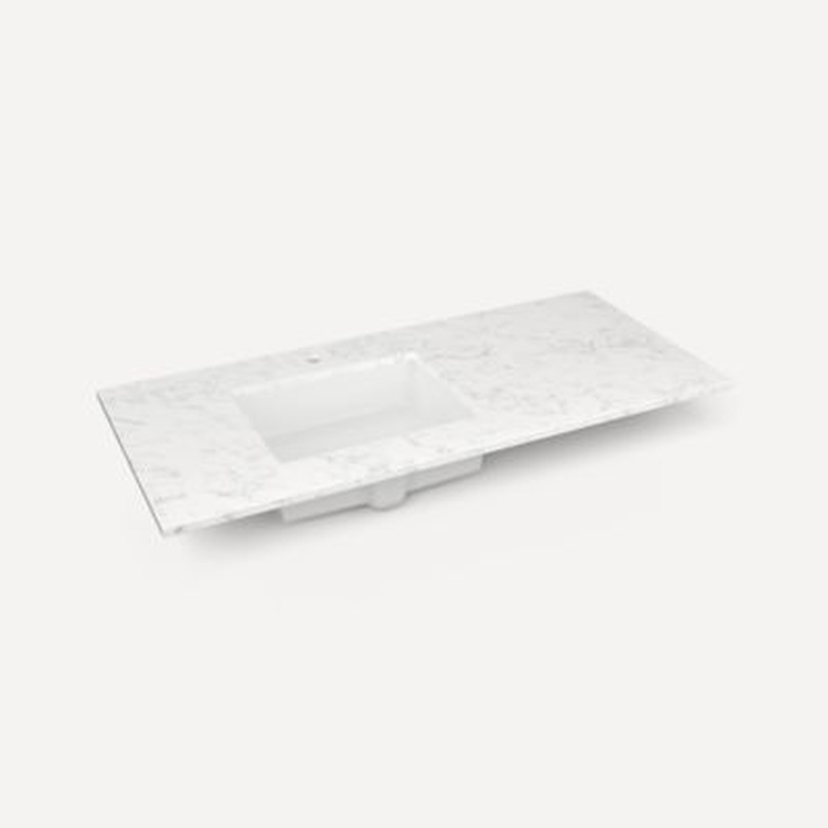 Robern TF49ULO90 Engineered Stone Top Quartz Stone Vanity Top 49 x 34 x 22 Left Offset Undercounter Sink Single Hole