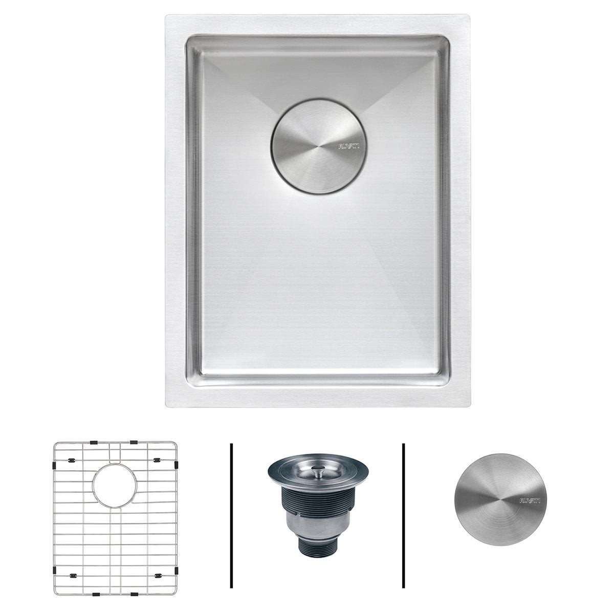 Ruvati RVH7116 16 x 18 Undermount Bar Prep Tight Radius 16 Gauge Stainless Steel Single Bowl Kitchen Sink