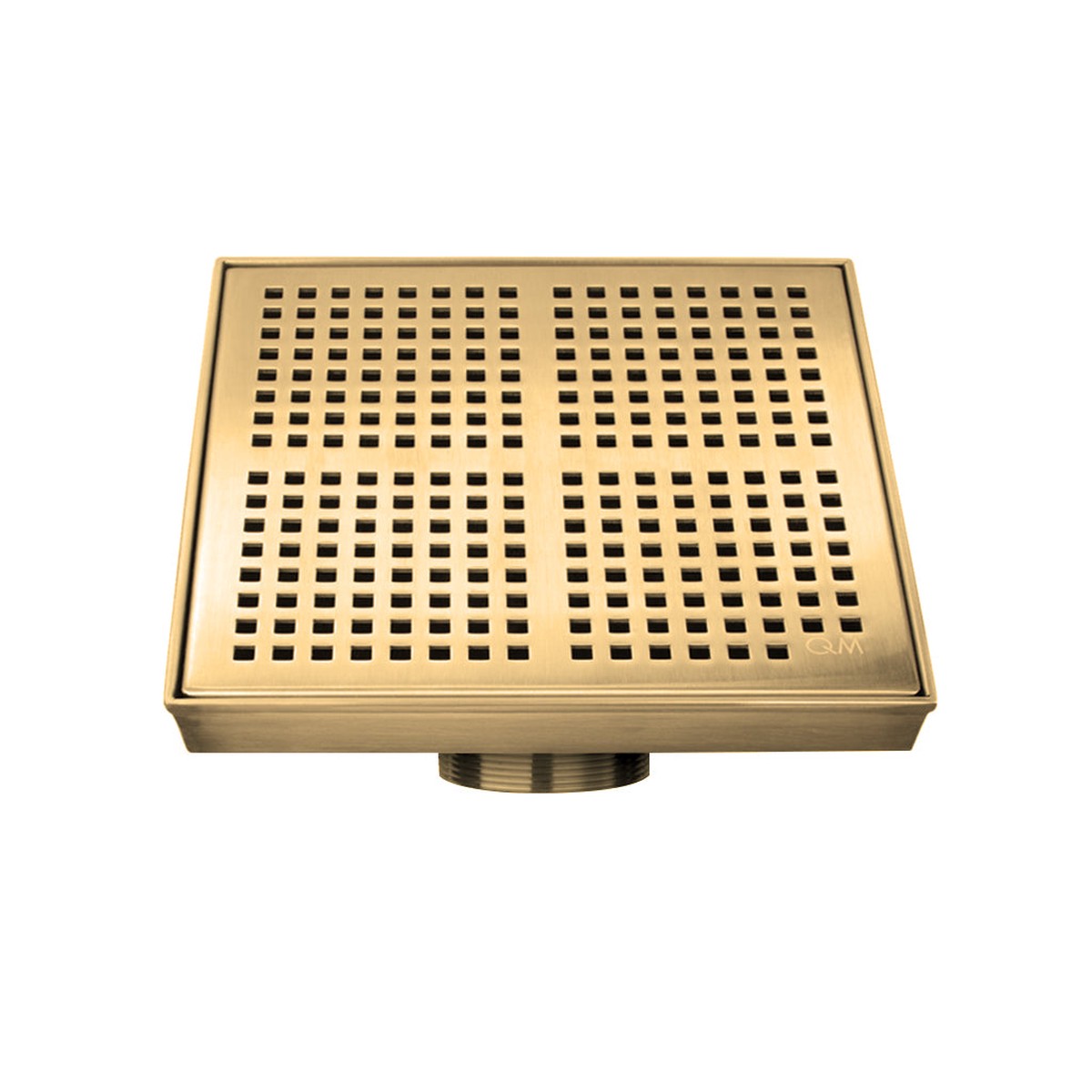 Delmar Kai Center Square Shower Drain - Floor Mount - 6 Stainless SteelGold