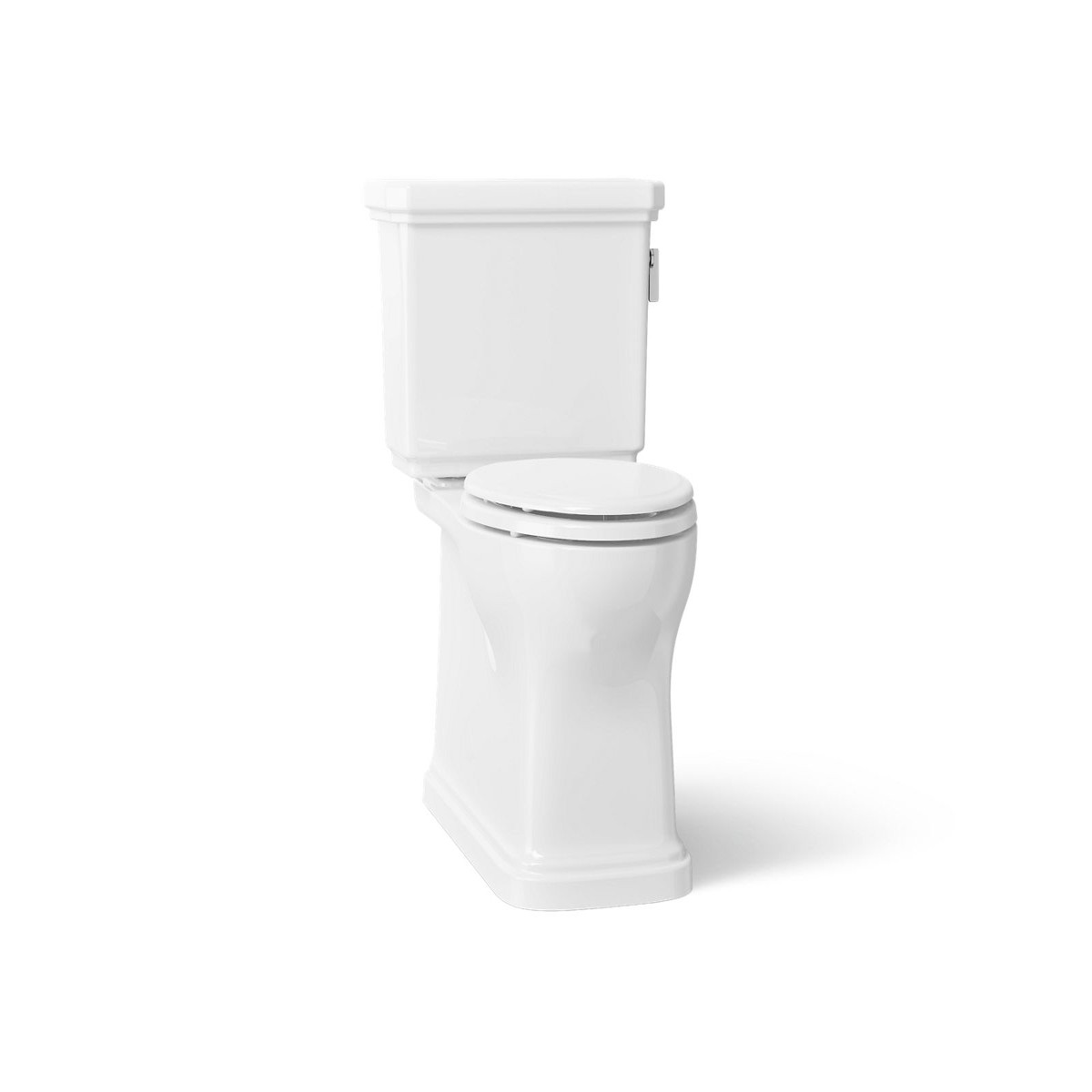 KOHLER K-35960-RA Claude Two-piece Elongated Toilet with Skirted Trapway 128 GPF Right-Hand Trip Lever