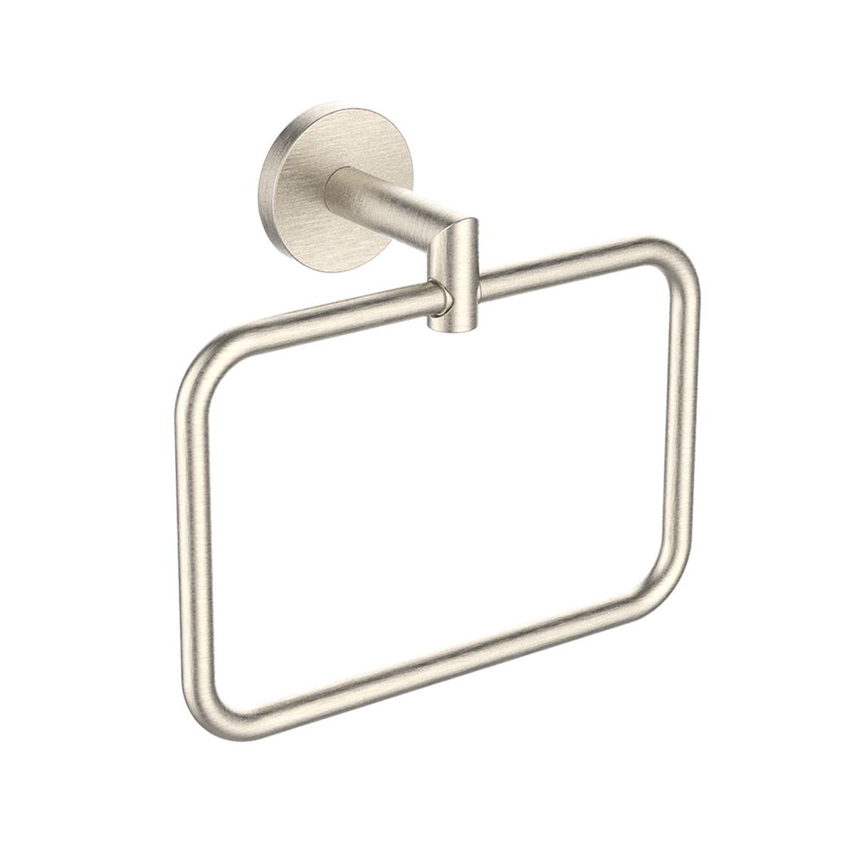 Seattle Rectangular Towel Ring - Wall Mount - 8 ZincBrushed Nickel