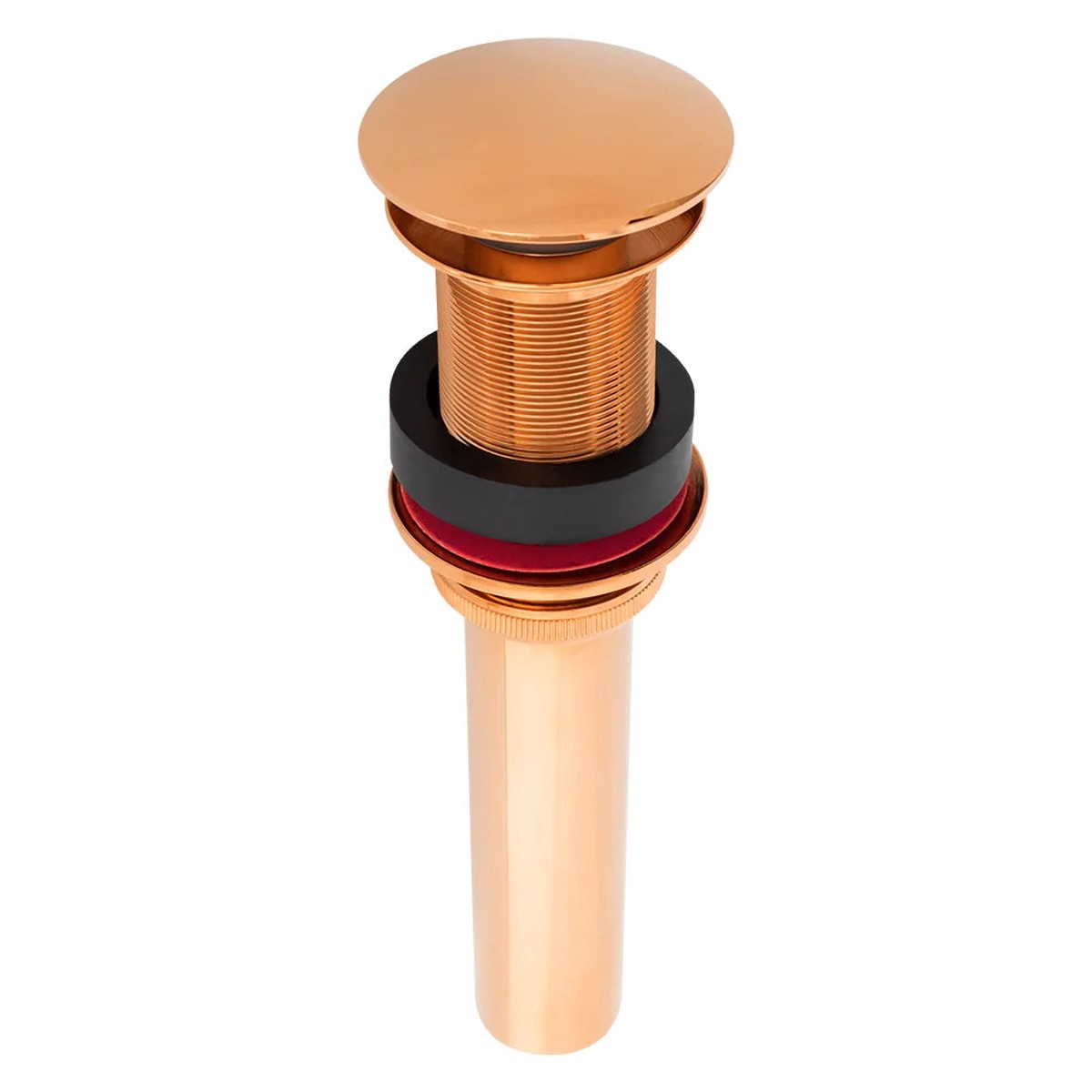 1 12 Non-Overflow Pop-up Bathroom Sink Drain in Polished Copper