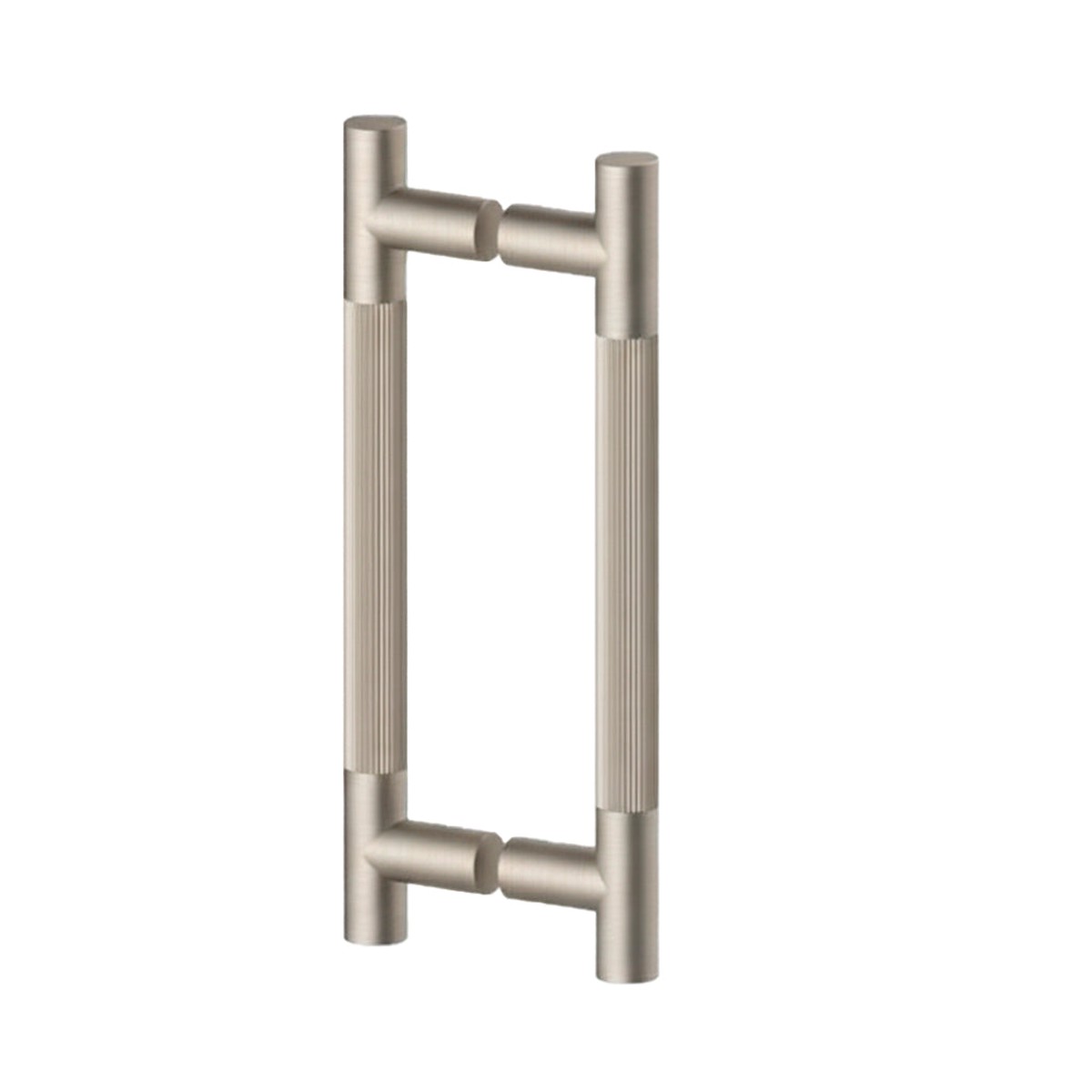 Circo Straight Knurled Double Shower Door Handle - Door Mount - 8 BrassBrushed Nickel