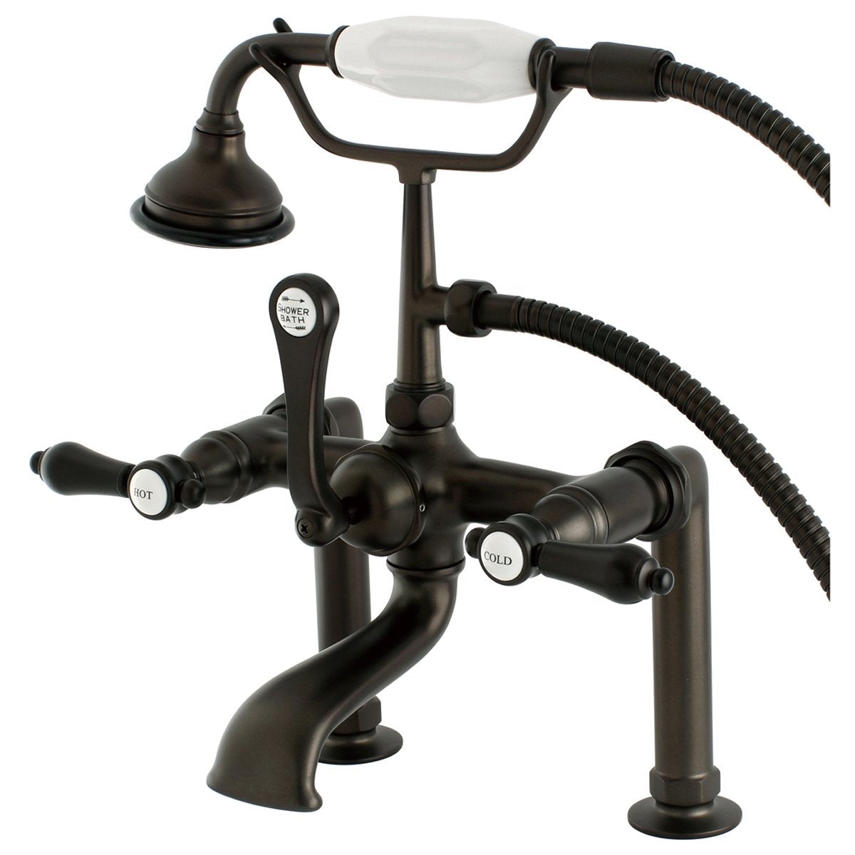 Kingston Brass Aqua Eden AE103T5BAL Bel Air Deck Mount Clawfoot Tub Faucet in Oil Rubbed Bronze