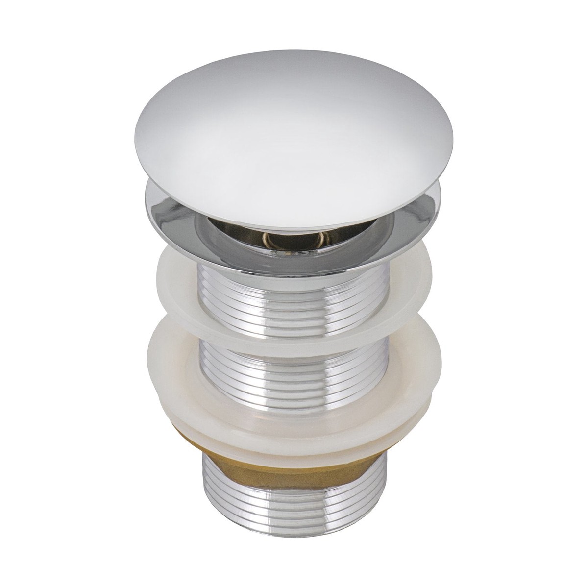 Ruvati Umbrella Style Push Pop-up Drain for Bathroom Sinks without Overflow in Chrome Finish