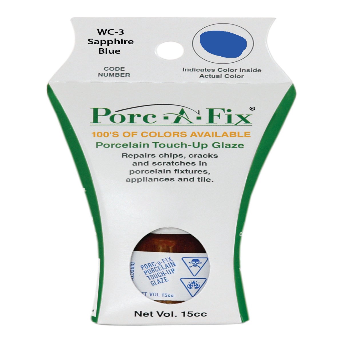 WC-3 Porc-A-Fix Touch Up Repair Glaze - Whitehaus Collection Sapphire Blue