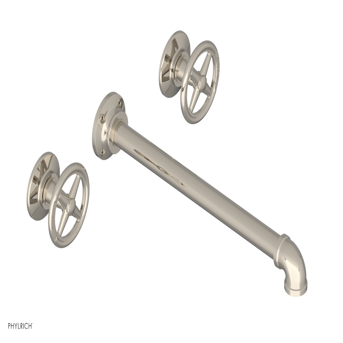 WORKS 2 Wall Lavatory Set 12 Spout - Cross Handles 221-11-12