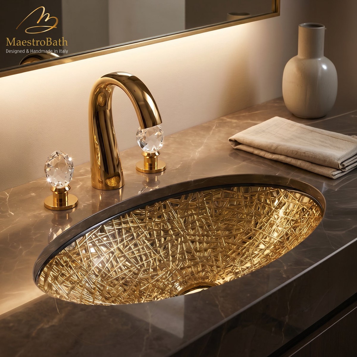De Medici Ice Oval Crystal Undermount Sink