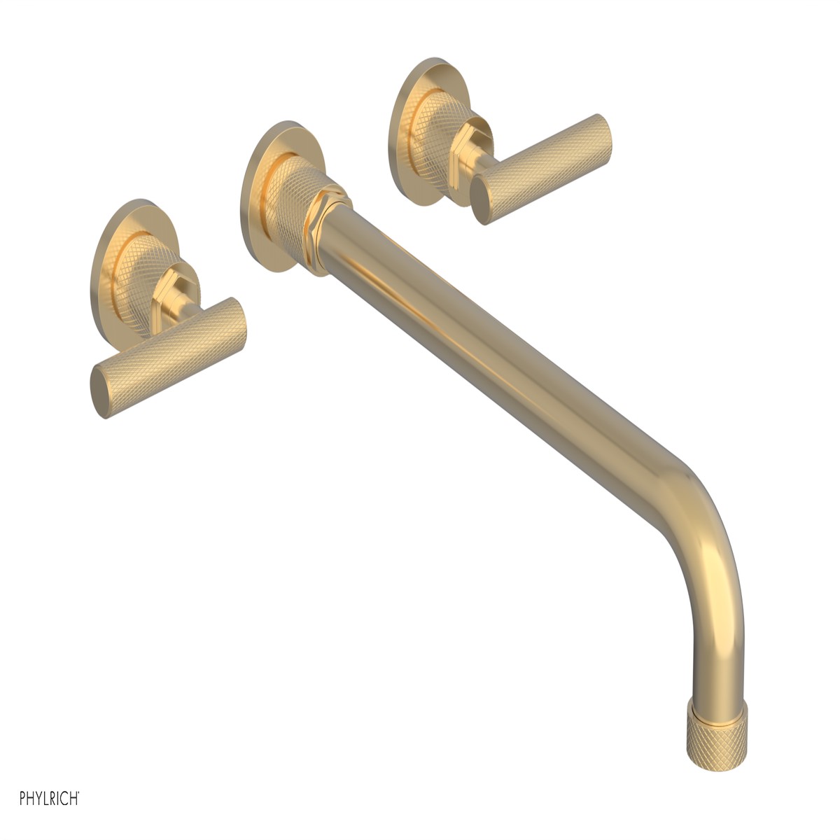 DUSTRIE Wall Lavatory Set - 14 Spout - Lever Handle - Knurled 371-12-14
