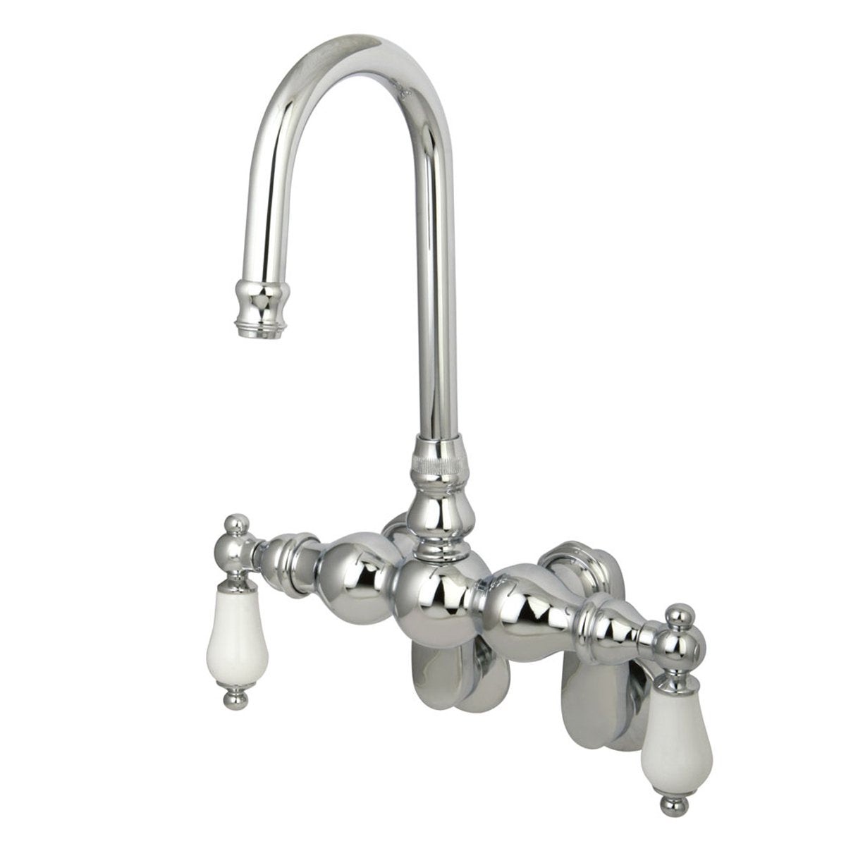 Kingston Brass Vintage Wall Mount Clawfoot Tub Filler Faucet with 3-38 Spread