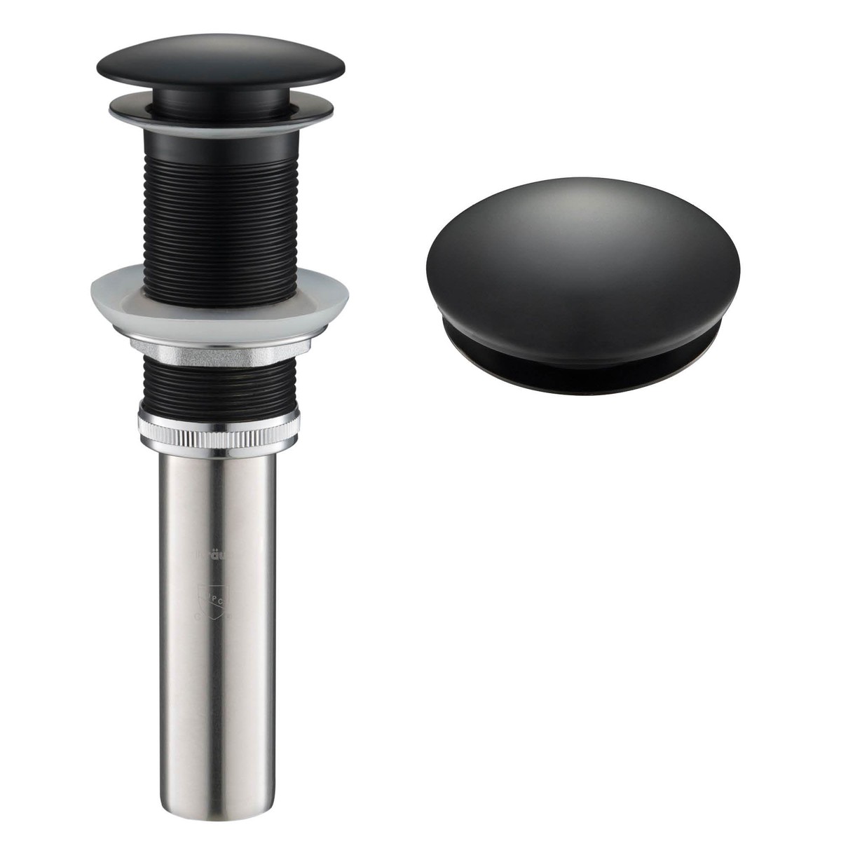 KRAUS Pop-Up Drain for Bathroom Sink in Matte Black