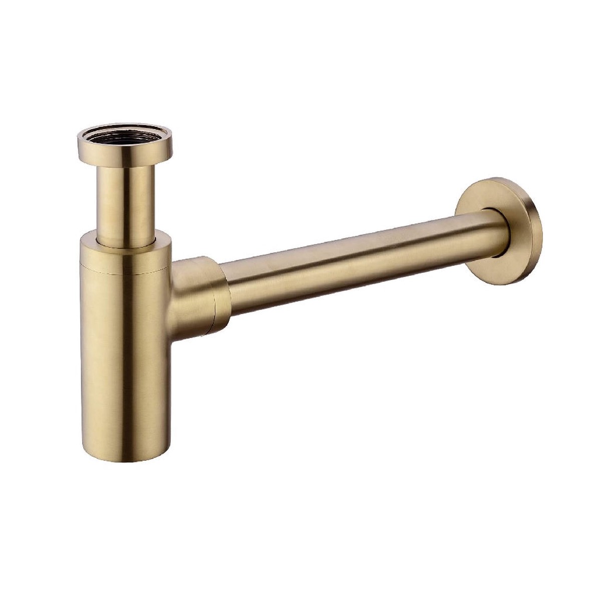 Universal Bottle Sink Siphon - Under Mount - 2 BrassSatin Brass