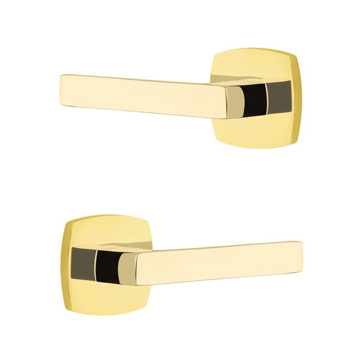 Urban Modern Dumon Lever Concealed Privacy Door Leverset - Door Mount - 5 BrassUnlacquered Brass